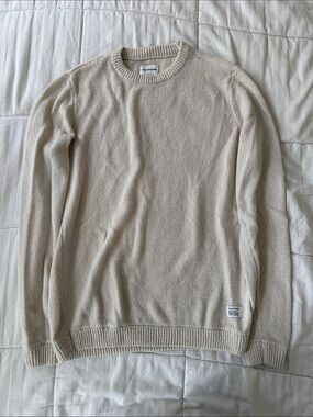 Frank & Oak Men's Crewneck Sweater in Light Beige
